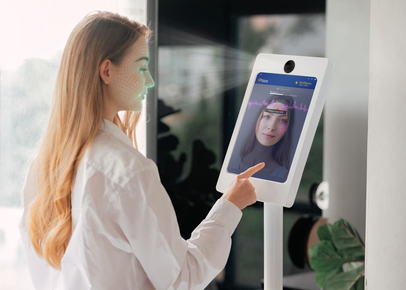 Scanning Face at Kiosk