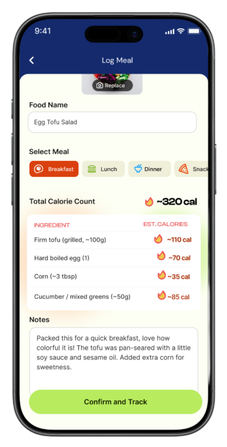 Hibiscus Mobile App Meal Logger